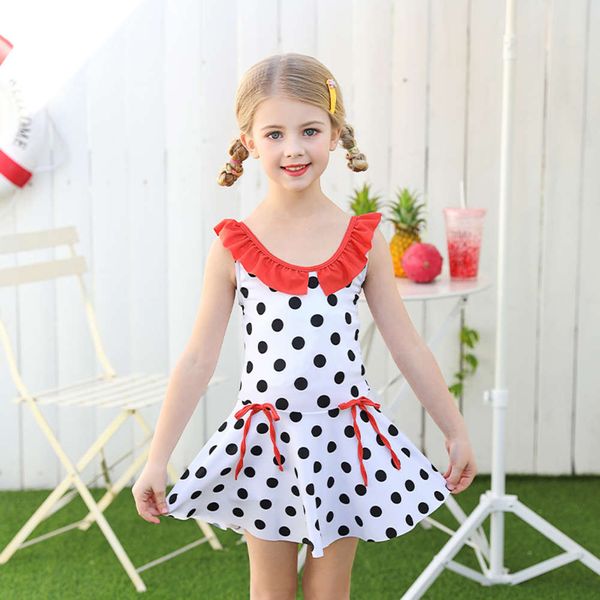 

children's one piece swimsuit princess skirt sleeve cute girl, Blue