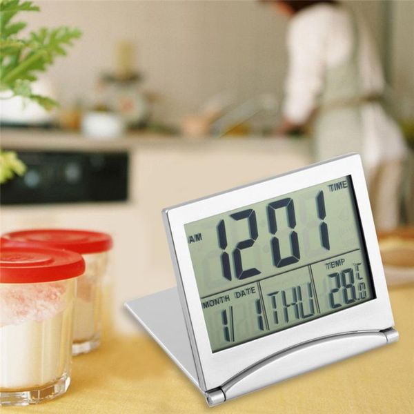 

other clocks & accessories digital lcd display calendar alarm clock foldable cover desk