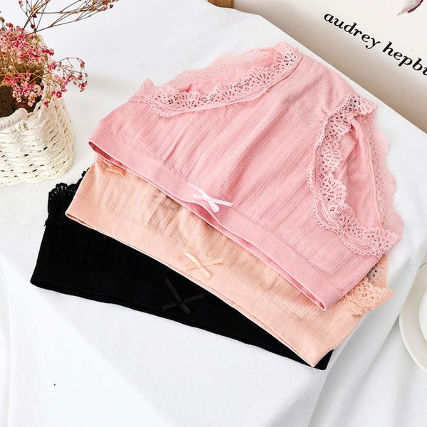 

flamingo second lace pure cotton bottom girl, Black;pink