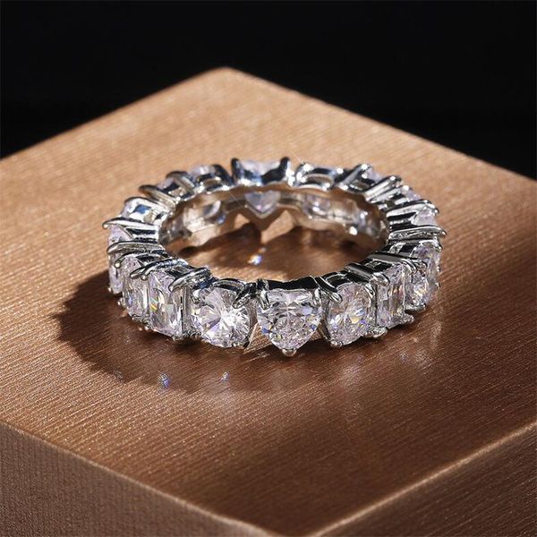 

new dexule jewelry 925 sterling silver multi shape gemstones cz diamond women wedding engagement band ring wjl1972, Slivery;golden