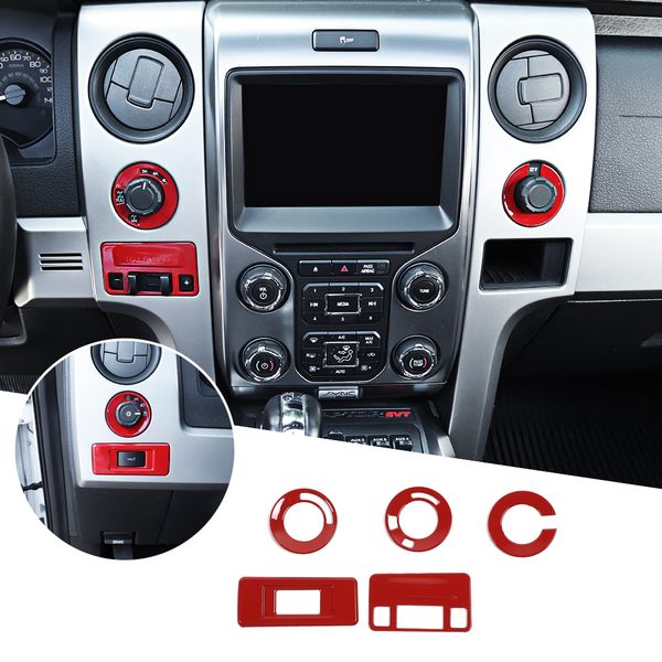 

red central console switch button cover trim for ford f150 raptor 13-14