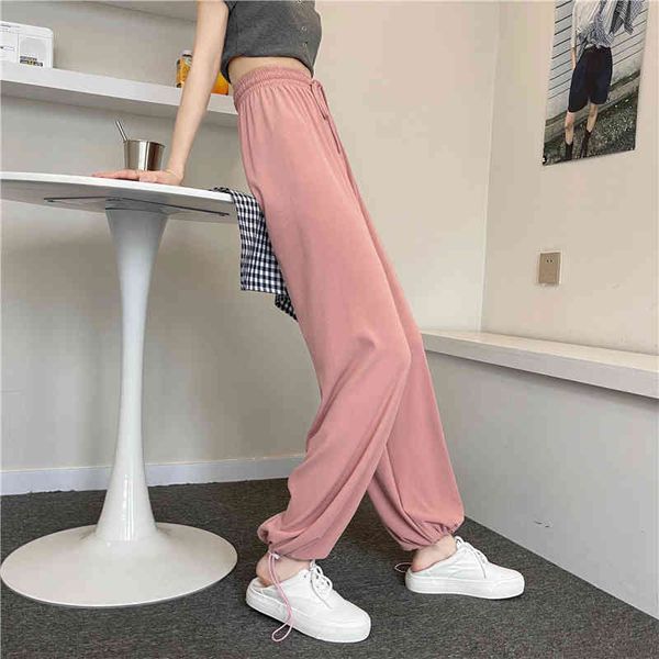 

capris ytx219 elastic high waist slimming drawstring two-wear and leisure pants, Black;white