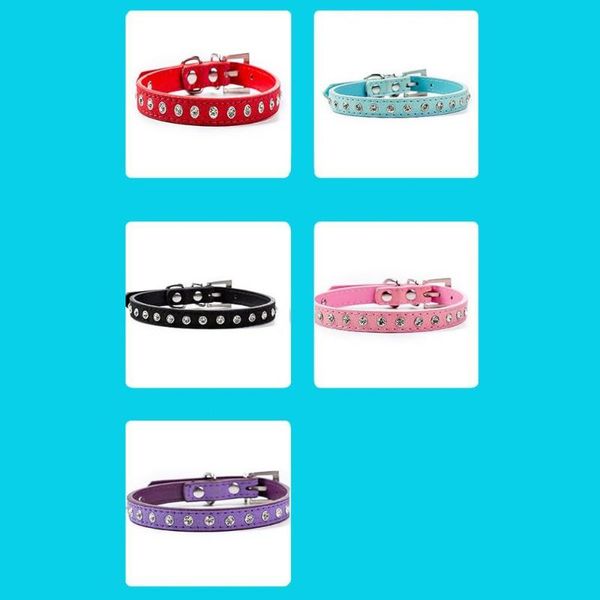

dog collars & leashes collar for small dogs puppies cat pet supplies product adjustable crystal diamond accessories