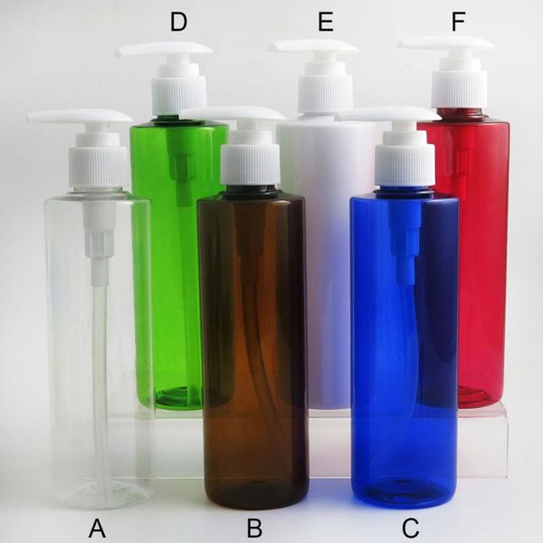 

storage bottles & jars 250ml big clear blue amber green plastic cream pump bottle refillable shower gel cleanser shampoo empty cosmetic loti