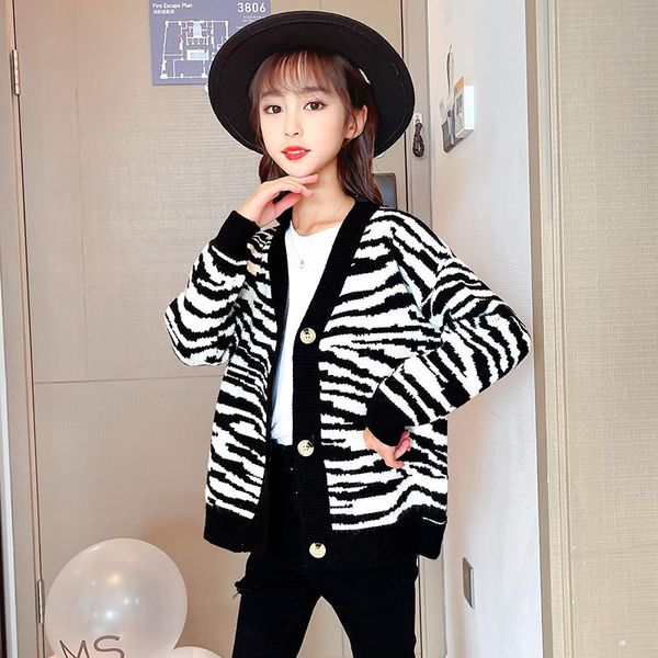 

pullover kids girls cardigan coats fashion autumn children knitted sweater korean toddler girl fall clothes 2021 jackets, Blue