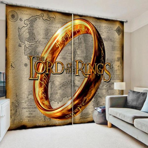 

po gold rings curtains yellow map 3d window for living room bedroom customized size curtain & drapes