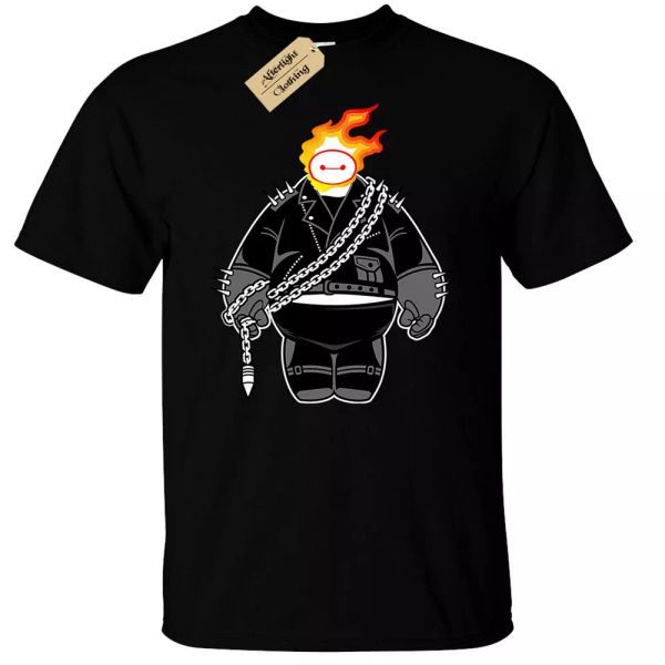 

large ghost t-shirt men's hero death rider rider biker who six, White;black