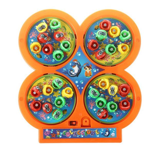 

random color go fishing game electric rotating magnetic magnet fish toy kid educational toys accessories