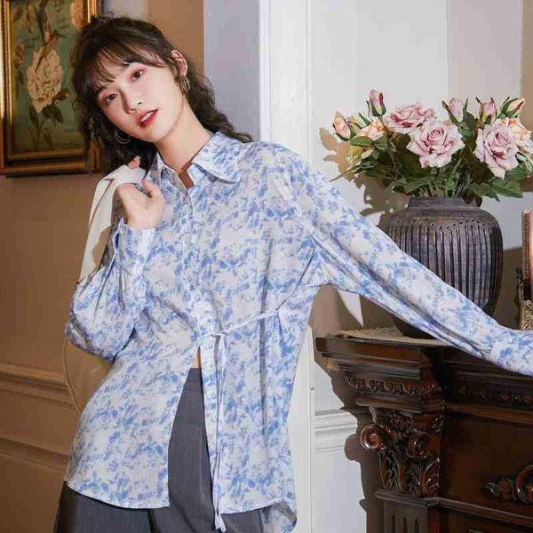 

women's two piece pants blue long sleeve and blouse women autumn button up bandage cute shirt casual korean fashion cloth d54p, White