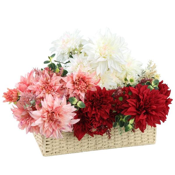 

decorative flowers & wreaths 12 head artificial dahlia living room decoration lover wedding dress diy flower wall gift box craft