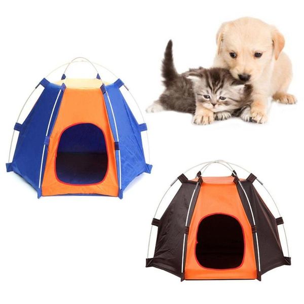 Forniture per piccoli animali Estate Pet Dog Cat Puppy House Kennel Impermeabile Oxford Tenda pieghevole portatile Prodotti per caverne all'aperto traspiranti