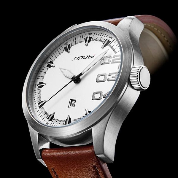 

wristwatches sinobi watches mens business analogue clock fashion stainless steel sports 50m waterproof luminous watch men swim relojes hombr, Slivery;brown