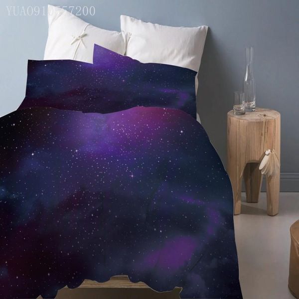 

bedding sets star printed 2/3 pcs bed cover set dark purple starry sky duvet and pillowcases comforter for children adults
