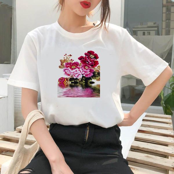 

women's t-shirt women 2021 beijing opera 90s vogue fashion tumblr tshirts t clothes shirt womens ladies graphic female tee, White