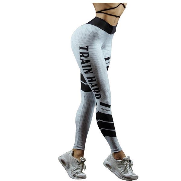 

women's leggings letter print high waist ankle length pants legging breathable elastic push up woman health, Black