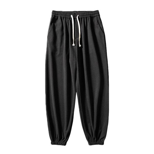 

men's pants sports loose-fitting casual trousers trendy all-match, Black