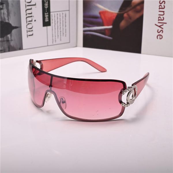 

sunglasses windproof goggles women fashion one-piece lens anti reflection steampunk sun glasses for female driving small face, White;black