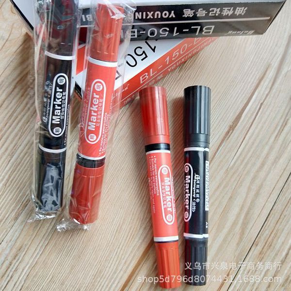 

pen oily black red large head pen office stationery mark double