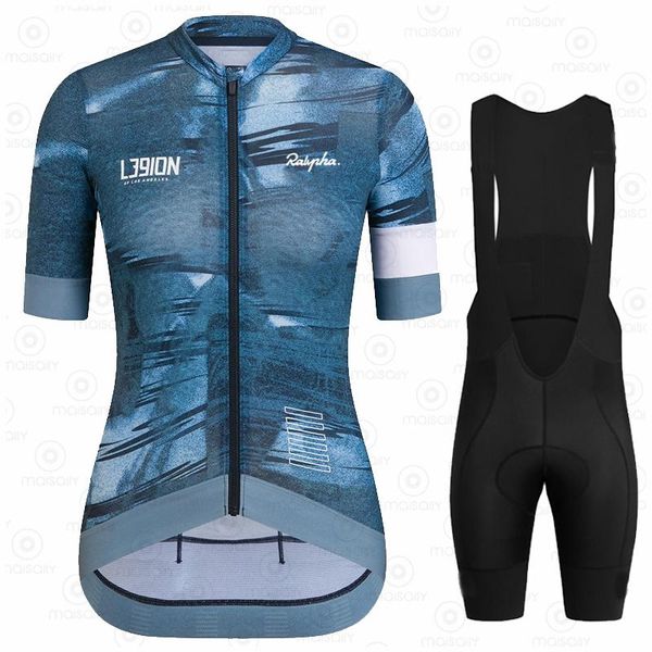 

racing sets ralvpha -l39ion 2021 summer cycling jersey women's suit bib set bike ropa ciclismo triathlon, Black;blue