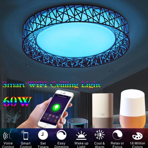 

ceiling lights led light 110v 220v smart wifi modern lamp living room lighting work with apple iftalexa echo google home
