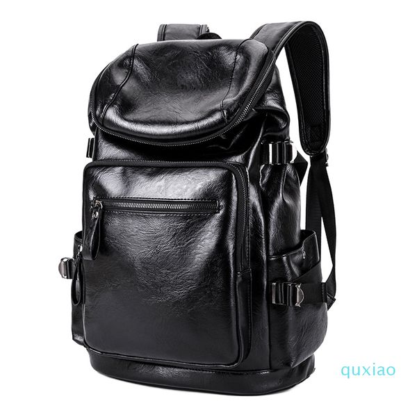 

new casual faux leather backpack black schoolbag rucksack college bookbag lapcomputer casual daypack travel bag satchel bags for men