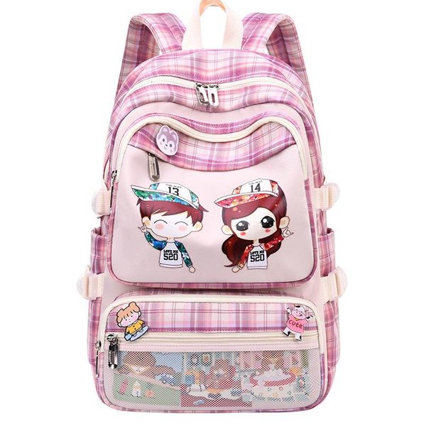 

school bags 2021 fashion plaid print ladies backpacks college style women's backpack cartoon children's for girls kids schoolbag