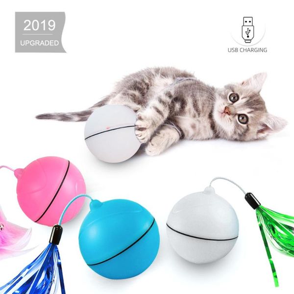 

cat toys plastic toy ball electric interactive rolling led light motion activated pet with