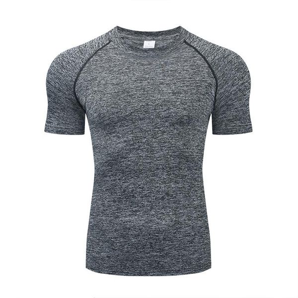 

running shirt men mesh fitness tees sport o-neck t-shirt gym training short sleeve workout breathable sportswear men's t-shirts, White;black