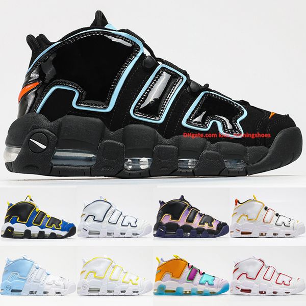

Top More Uptempos OG Basketball Shoes 2021 Maximum Volume White Midnight Navy Rayguns Red Camo Mens Womens Outdoor Trainers Sneakers Size 5.5-11, Black