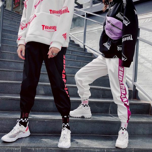 

women's pants & capris missmeow women harem female high waist hip hop summer loose slim casual trouser, Black;white