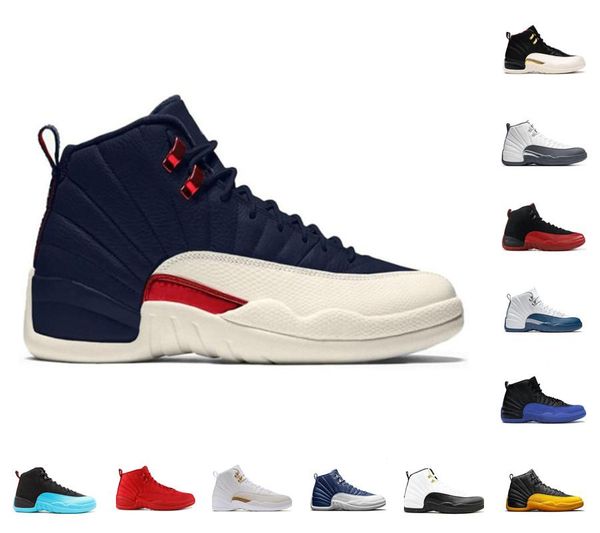 

jumpman twist 12 12s mens basketball shoes utility grind indigo flu game dark concord ovo white royalty playoff fiba gamma blue the maste dx, Black
