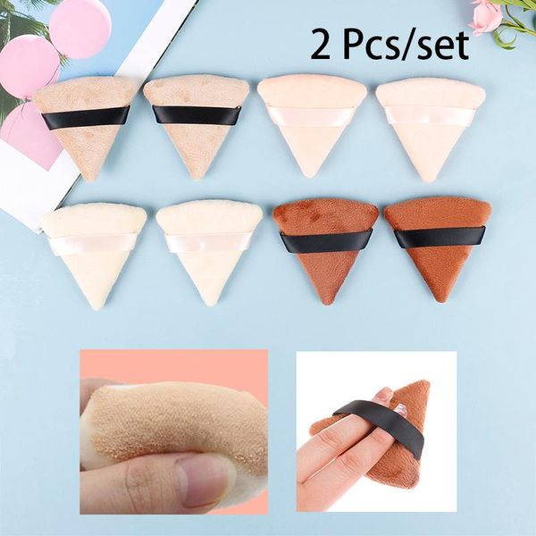 

sponges, applicators & cotton 2 pcs triangle velvet powder cosmetic puffs loose puff mini makeup sponge make up tools