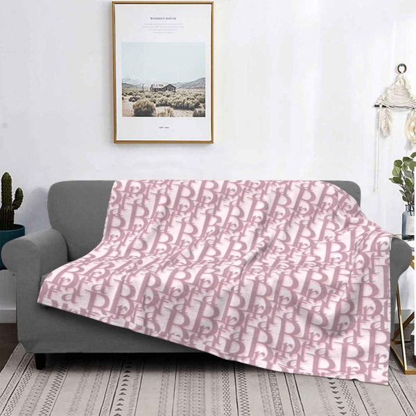

blankets brat y2k pink for home sofa bed camping car plane travel portable blanket cute babe 2000s logo font