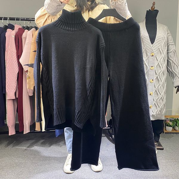 

Elegant year, sweater sweater, soft leg, loose pants outfits a150, White