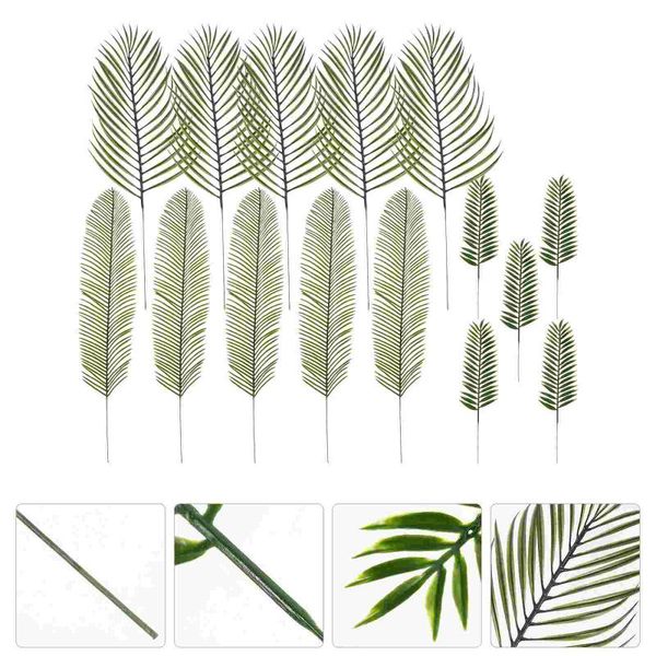

decorative flowers & wreaths 15pcs faux leaves plant palm greenery decor for party birthday wedding po
