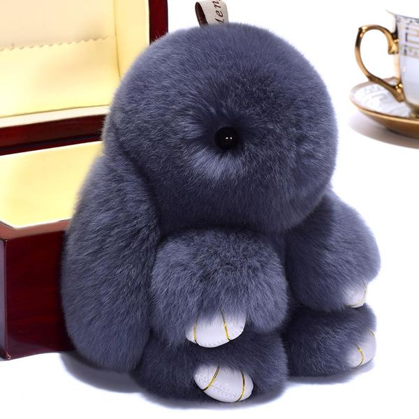 

keychains 18cm play dead fur pom keychain toy doll hanging pendant fashion, Silver