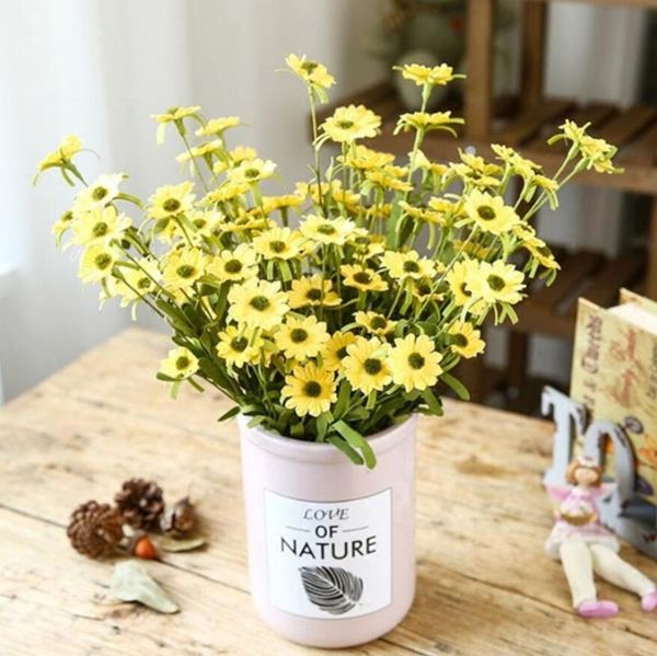 

10pcs artificial pe daisy flower arrangement for plant wall background wedding party home office bar decorative flowers & wreaths