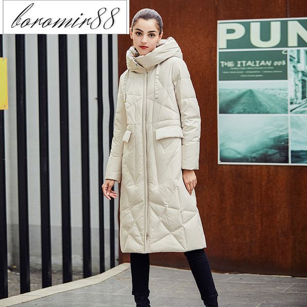 

autumn womens 2021 outwear parkas and winter women's jacket fashion long knee length slim fit thickened warm down, Black