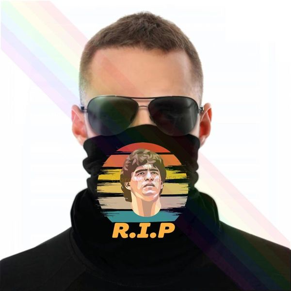 

scarves vintage rest in peace world footballer victory legend diego armando maradona logo headband scarf bandana neck warmer unisex, Blue;gray