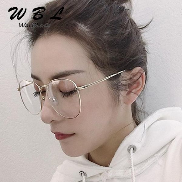 

fashion sunglasses frames warblade round glasses frame lunette 2021 men vintage metal clear lens optical women mirror, Black