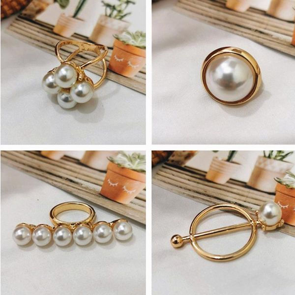 

pins, brooches simulated pearl scarf buckle wedding hoop brooch for women holder silk shawl ring clip jewelry gift, Gray