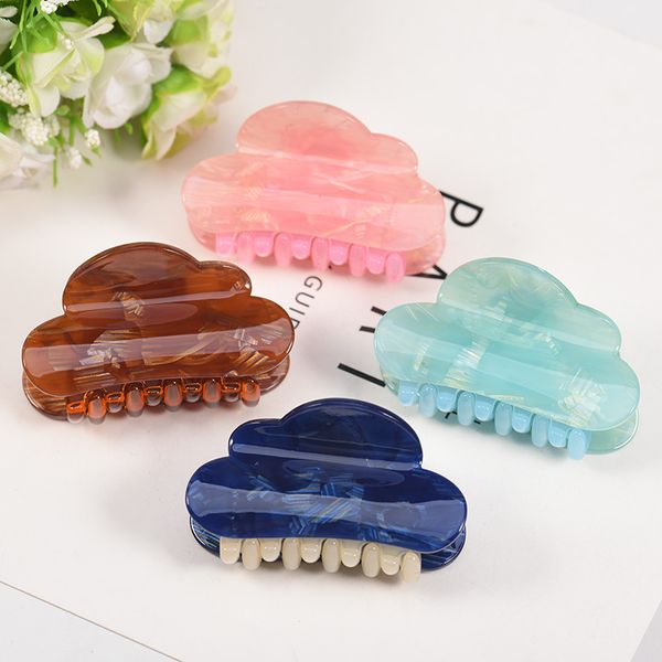 

fashion geometry medium acrylic stripe candy color hairpin barrettes for women girl accessories headdress, Slivery;white