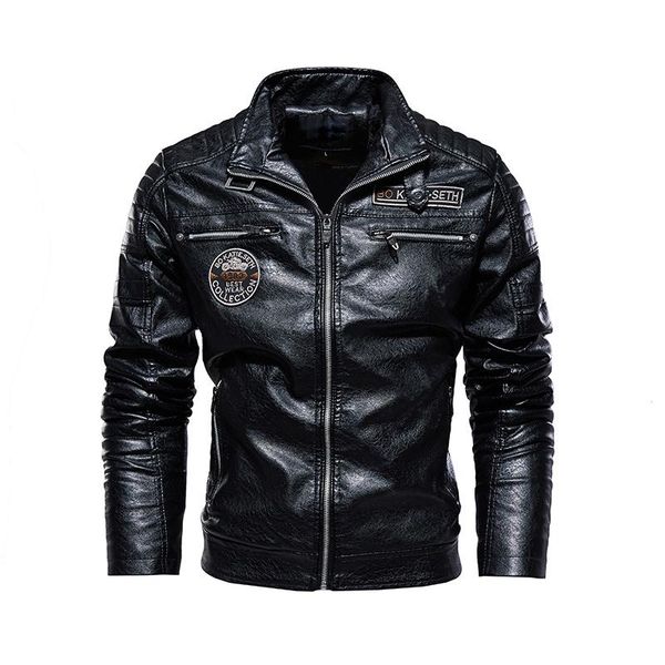 

men's jackets autumn winter business casual biker leather overcoat windbreaker motorcycle jacket coats for male, Black;brown