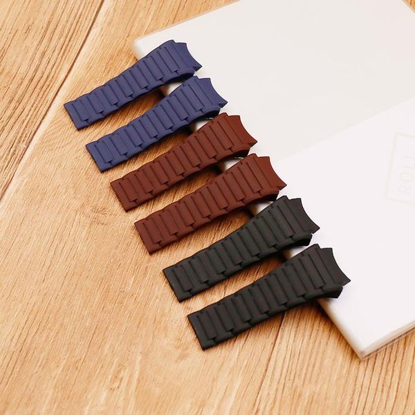 

watch bands highest quality silicone rubber strap 23x33mm soft for pu design blue black brown 6620 series