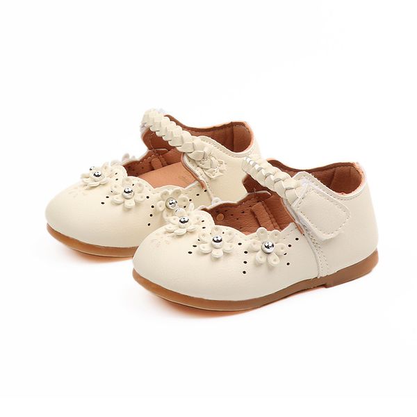 

girl shoes white princess flats fashion flower girl shoes soft first walk outdoor shoes kid leather casual for first steps