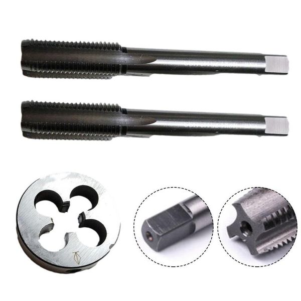 

3pcs hss metric right screw hand tap die set fine thread dies taps suit m12x1.25mm spiral point straight fluted tools