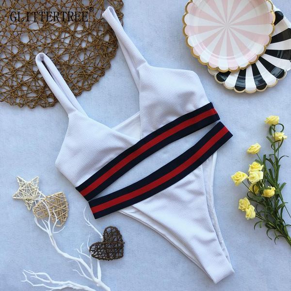 

bikinis set solid push up bikini 2021 padded bra straps high waist swimsuit swimwear women print biquini