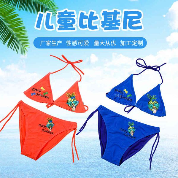 

cute children' girl bikini spring beach split swimsuit, Red;black
