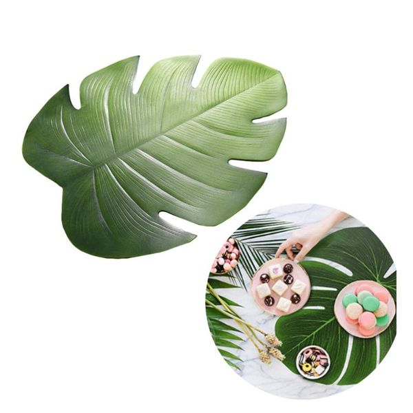 

large artificial tropical palm leaves for hawaiian luau party decor diy leaf place mat table runner wedding deco decorative flowers & wreath