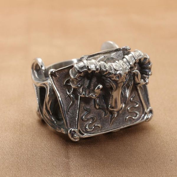 

wedding rings fashion jewelry stainless steel ram ring men trendy simple punk gift 21010, Slivery;golden